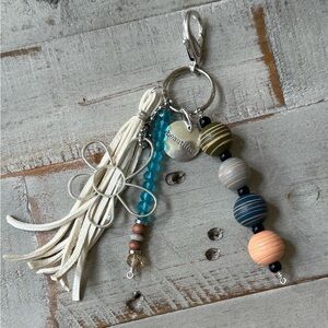 New Boho Keychain Purse Charm with Tassel and Beads